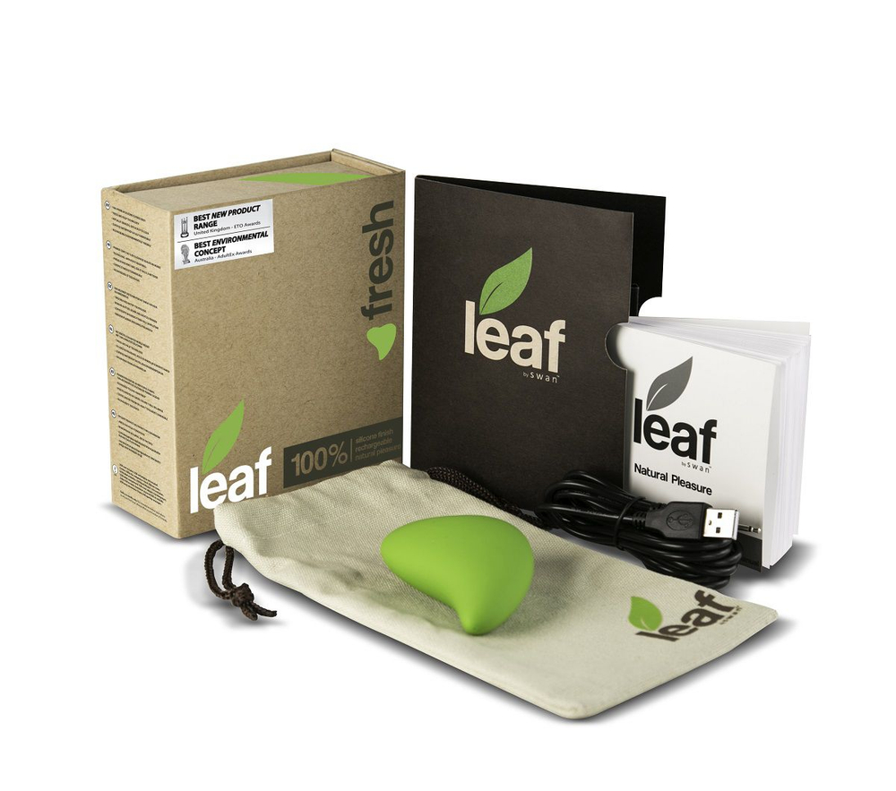 Зеленый перезаряжаемый вибромассажер Fresh by Leaf (Цвет: зеленый)