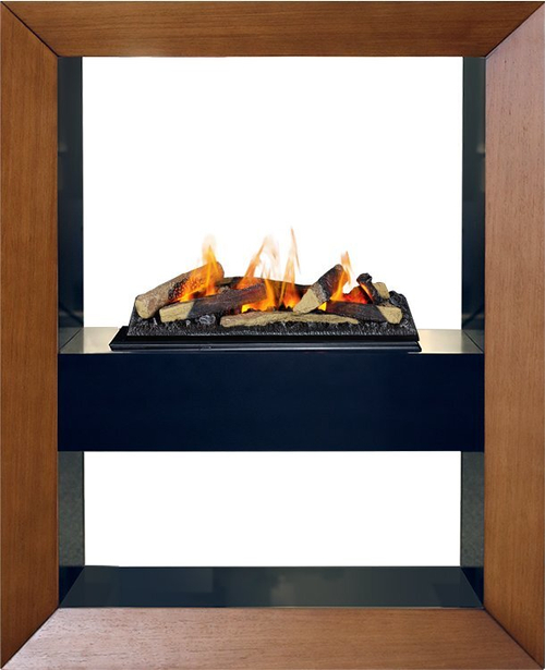 Каминокомплект Boxx - Орех с очагом Cassette 600 LNH-INT (с дровами)