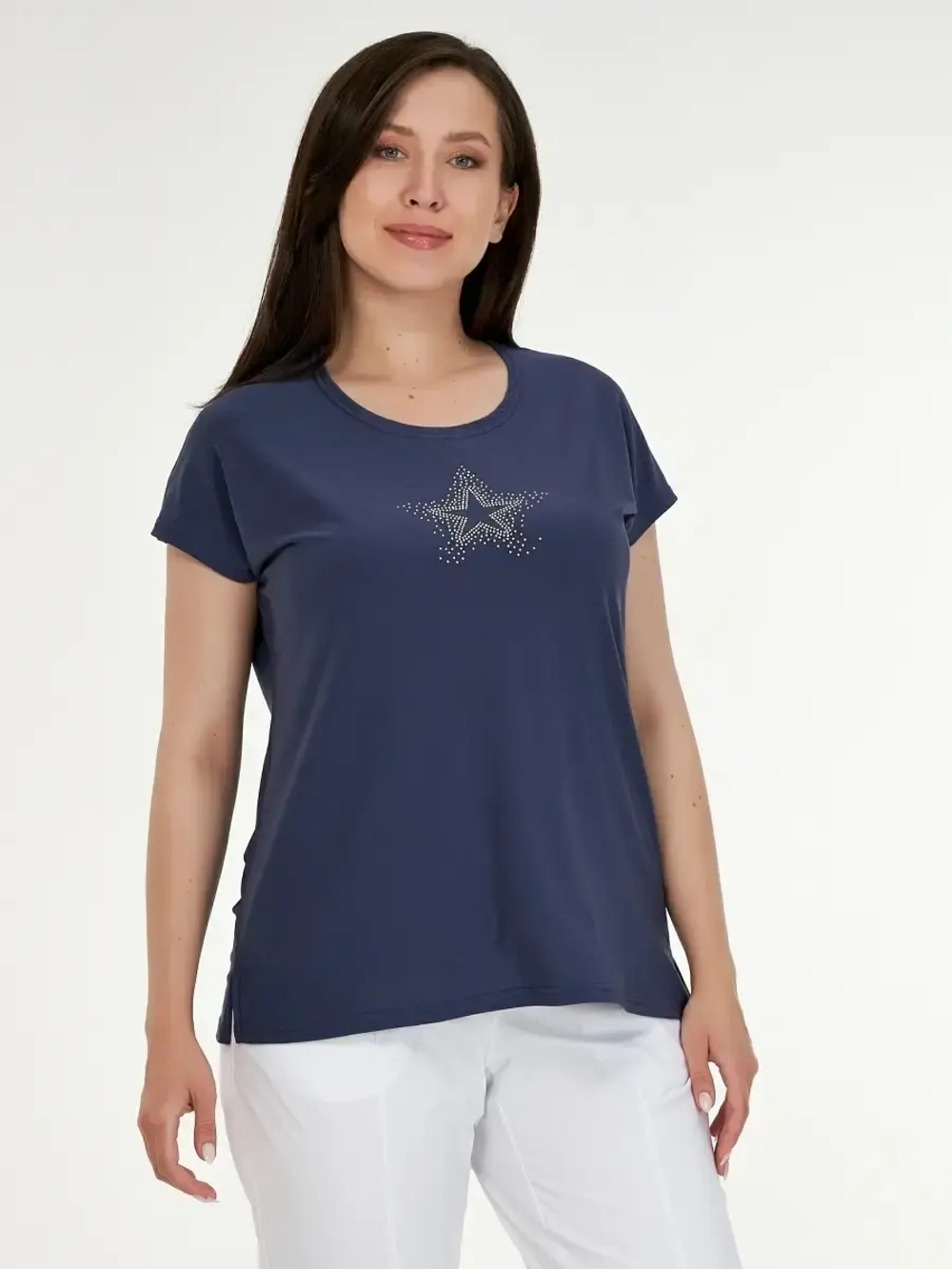 Футболка топ со стразами