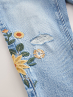 Джинсы с вышивкой для девочки Next E49-514, Голубой