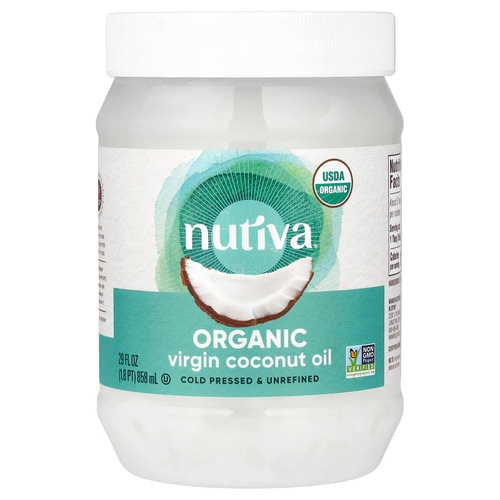 Nutiva, органическое кокосовое масло первого отжима, 858 мл (29 жидк. унций)