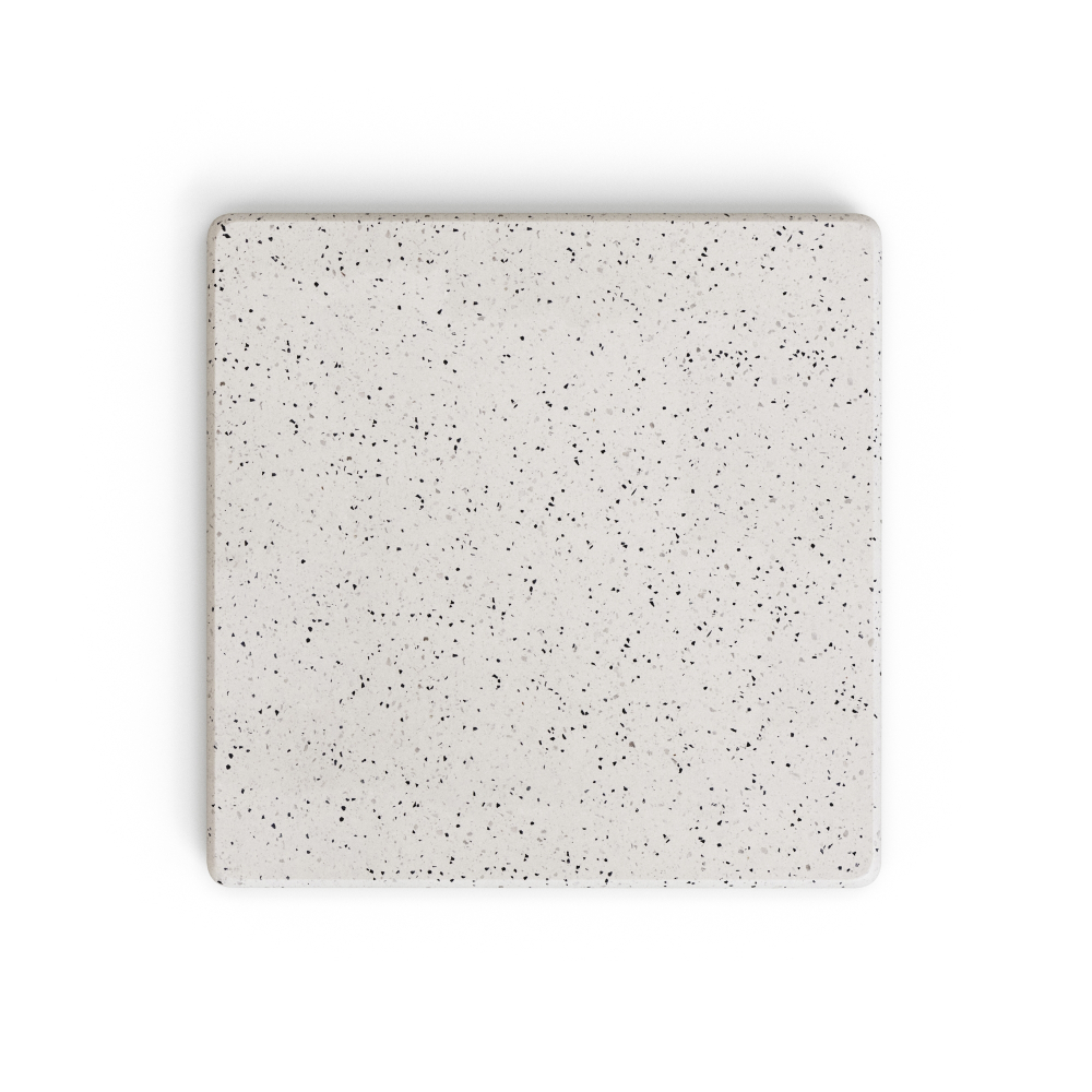 Барный стол Saura из черного металла со столешницей из белой терраццо