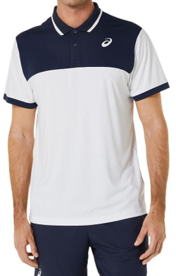 Мужское теннисное поло Asics Court Polo Shirt - brilliant white/midnight
