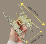 Заколка Краб "Бабочка" со стразами. Металл. Золото. Усиленная.Для волос.