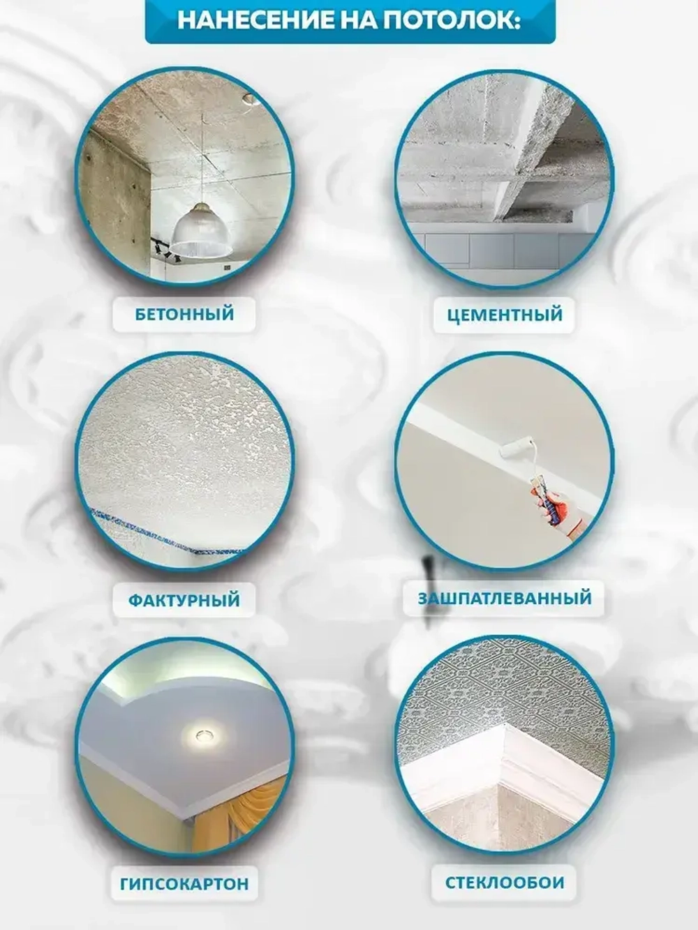 Краска для потолков OLECOLOR, краска для стен акриловая, белая, 1 кг, Артикул: 4300001314