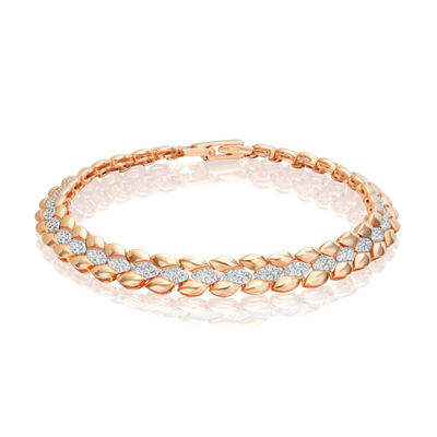 Браслет из красного золота с фианитами