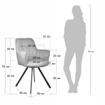 Стул Grant серый шенил на поворотном механизме