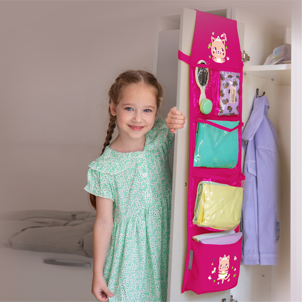 Кармашки для детского сада, на липучке. Кошечка балерина