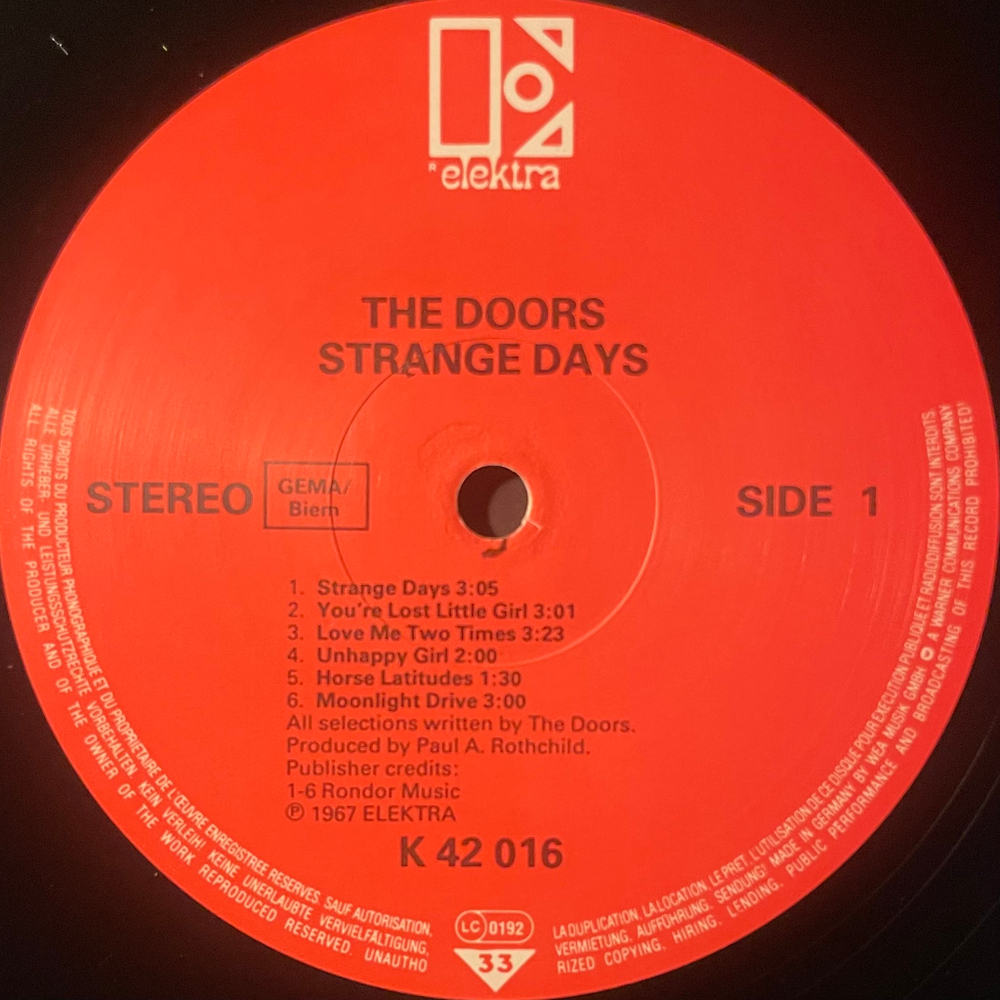 The Doors ‎– Strange Days (Германия)