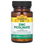 Country Life, пиколинат цинка, 25 мг, 100 таблеток