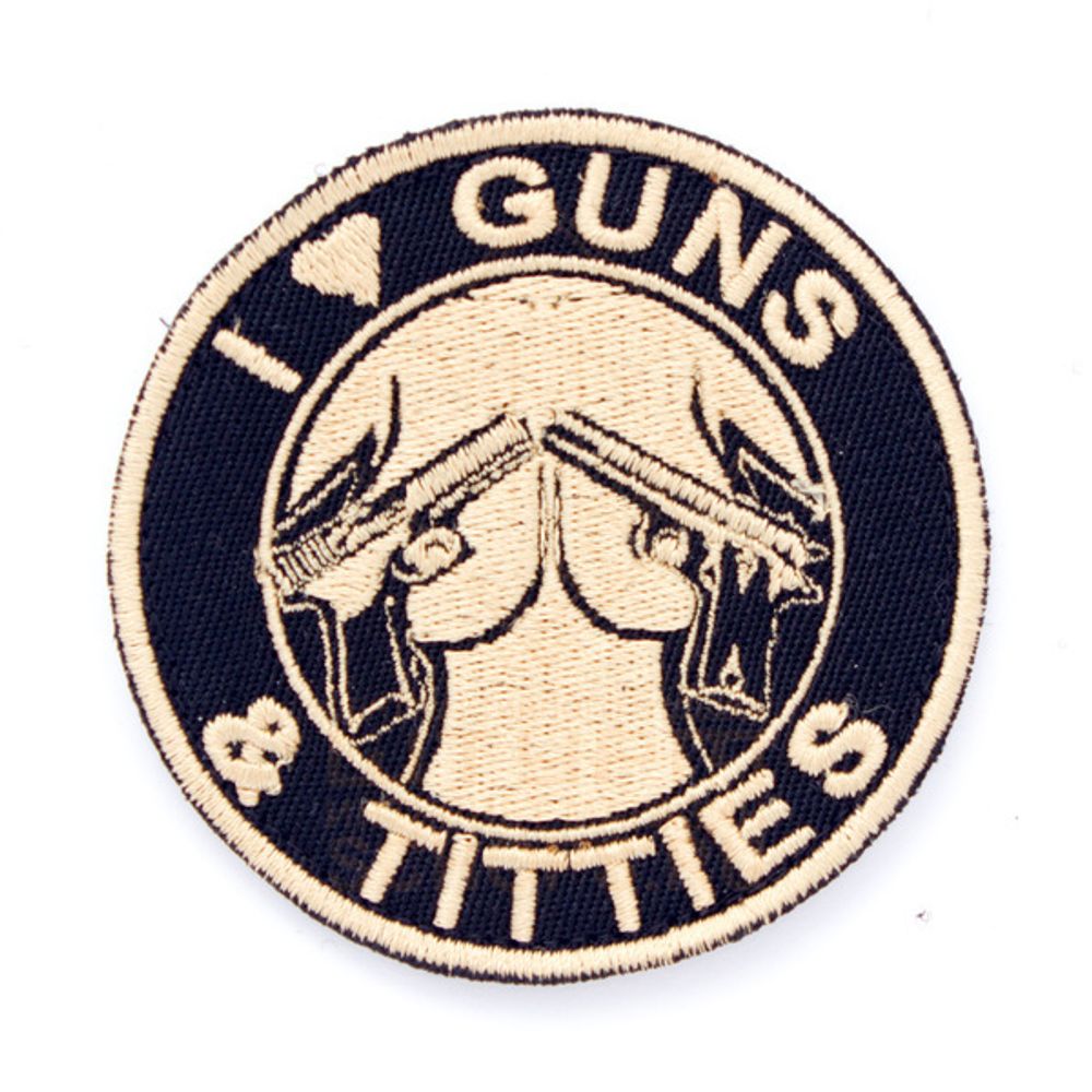Патч ТВФ вышивка Gun&#39;s and tittes, Tan