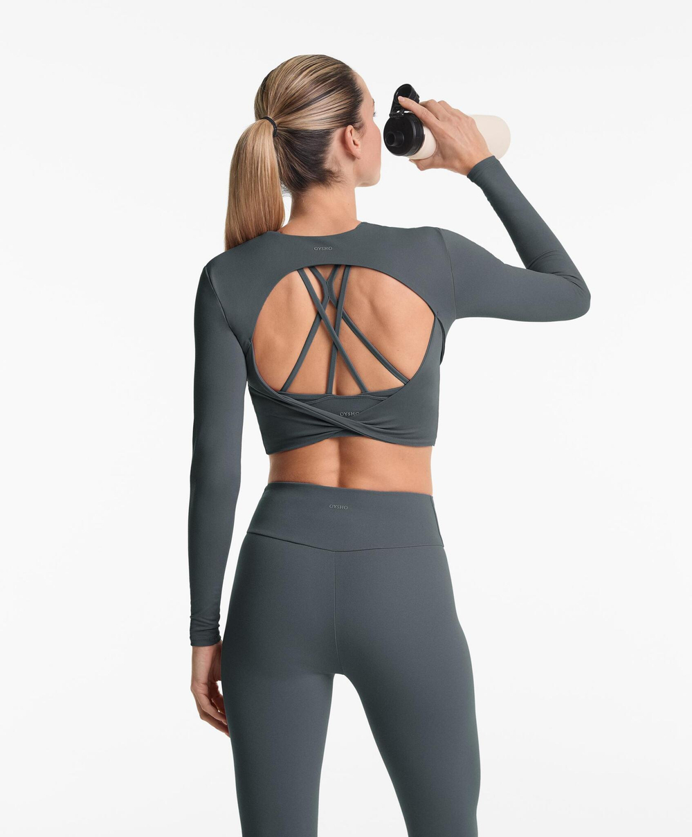 Oysho Футболка с длинным рукавом Comfortlux, масляно-синий