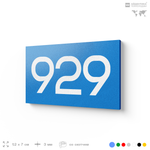 Номер на дверь 929, табличка на дверь для офиса, квартиры, кабинета, аудитории, склада, голубая 120х70 мм, Айдентика Технолоджи