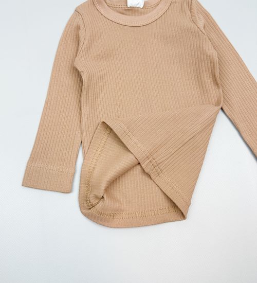 Лонгслив хлопковый, Карамель