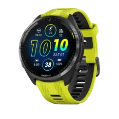 Garmin Forerunner 965 черные, темно-серый DLC титановый безель, с желто-черным ремешком