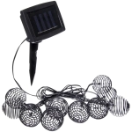 Гирлянда для улицы «Солнечный виток» 4 м 10 ламп LED (4*5 см) чёрн.пров, 2 реж.,IP-54, Теплый белый (солнечная батарея)