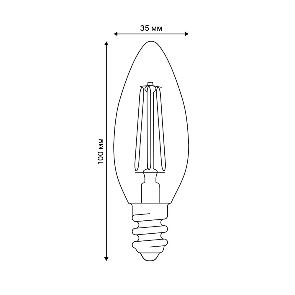 LED-C35-9W-4000K-E14-CL PLS02WH Лампа светодиодная. Форма свеча. прозрачная. Серия Sky. Белый свет 4000К. Картон. ТМ Uniel.