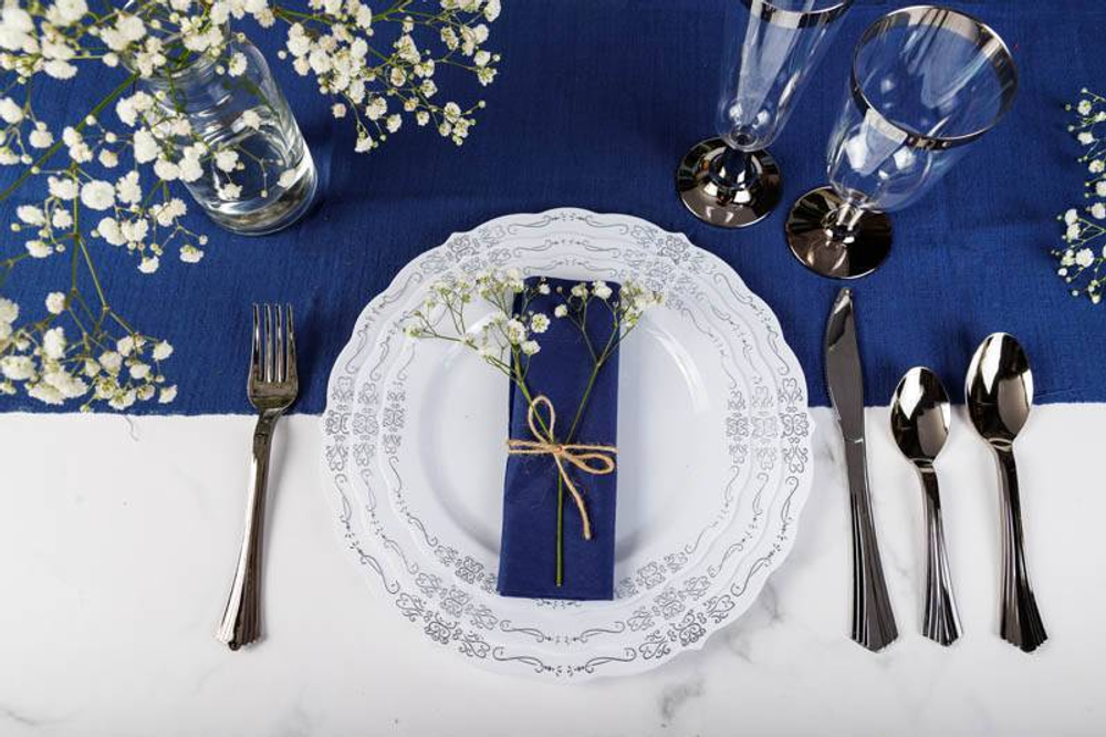 Тарелка Complement пласт.круглая белая Silver Elegance d=190мм 6шт/упак