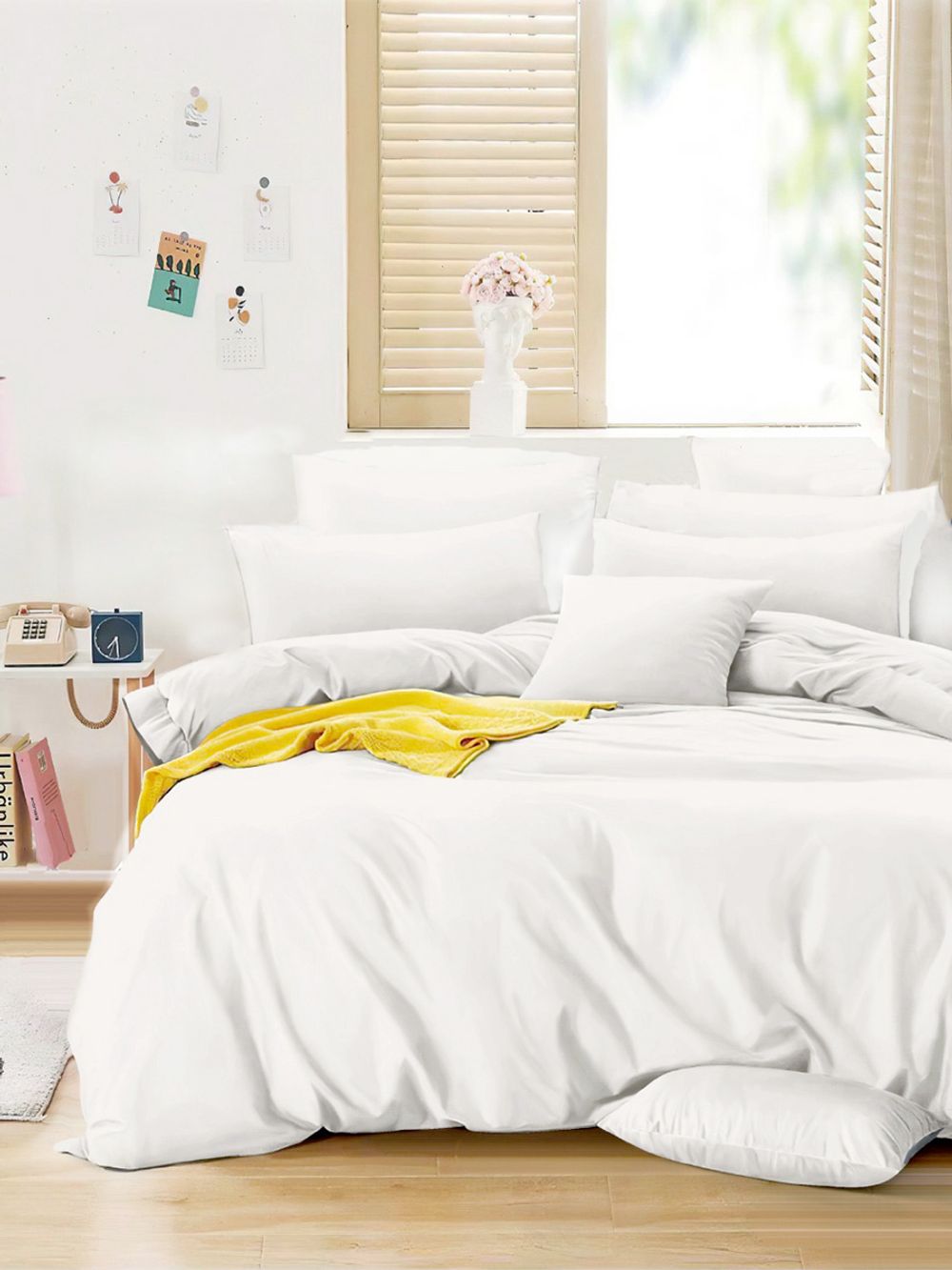 Постельное белье поплин Сказка "Беляночка" 2-спальное Наволочка 50х70 см 2 шт Простынь 240x215 см Пододеяльник 175x215 см