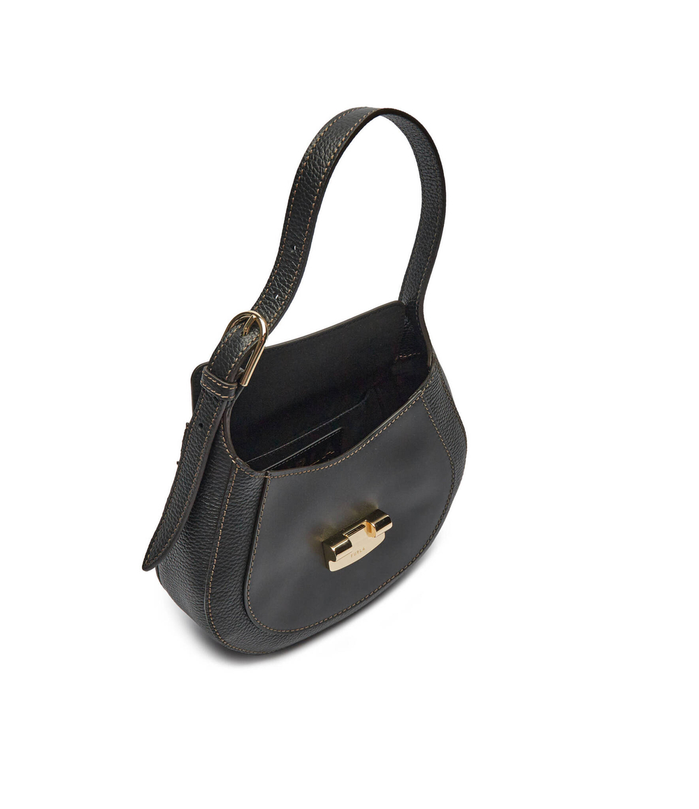 Кожаная сумка хобо furla club 2 s Furla - черный(WB01276 BX0053)