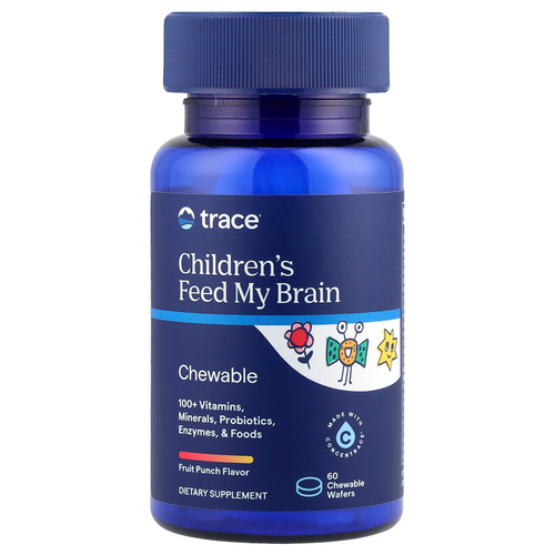 Trace, Feed My Brain, для детей, со вкусом фруктового пунша, 60 жевательных вафель