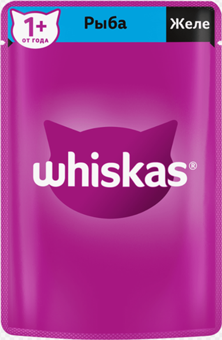 Whiskas (белорусский) желе Рыба 75г.*28шт.