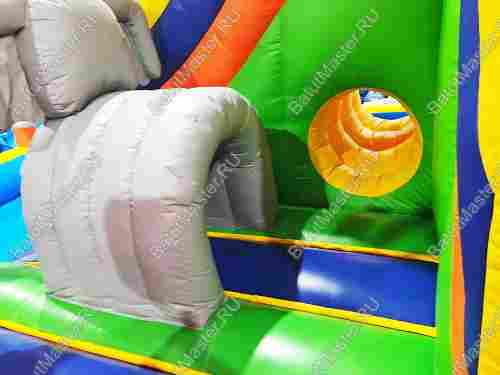 Надувной водный батут с бассейном «Туземец» размер 6,5*6*5 м