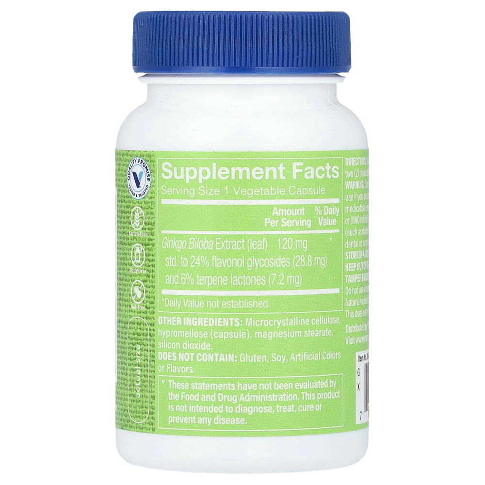 The Vitamin Shoppe, Экстракт гинкго билоба, 120 мг, 60 растительных капсул