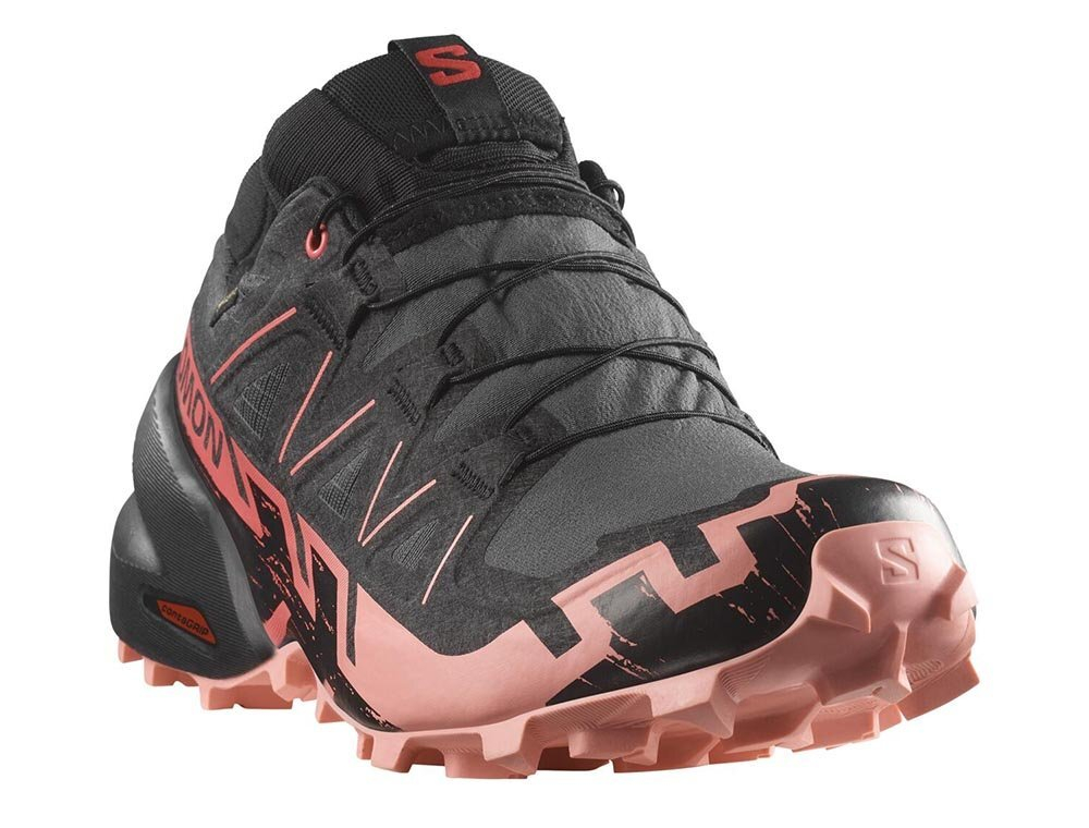 Кроссовки для бега женские Salomon Speedcross 6 Gore-TEX Черно-Коралловые