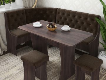 Кухонный уголок bravo "Оливьер" (Дуб Термо/Рогожка Savana Chocolate (AT)) -G/Л3