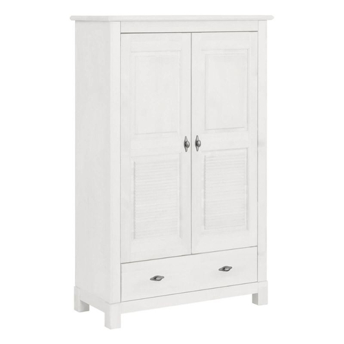 Шкаф для одежды низкий с полками Рауна 21 (белый воск), 97x150x42 см