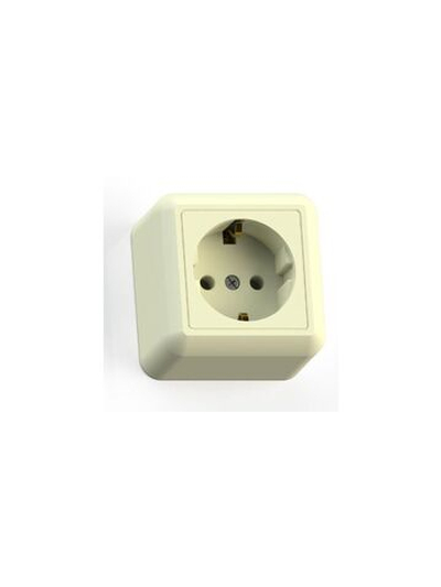 Розетка 1-м ОП Оптима РА16-376 16А IP20 с заземл. с монтаж. пластиной сл. кость Кунцево 8036