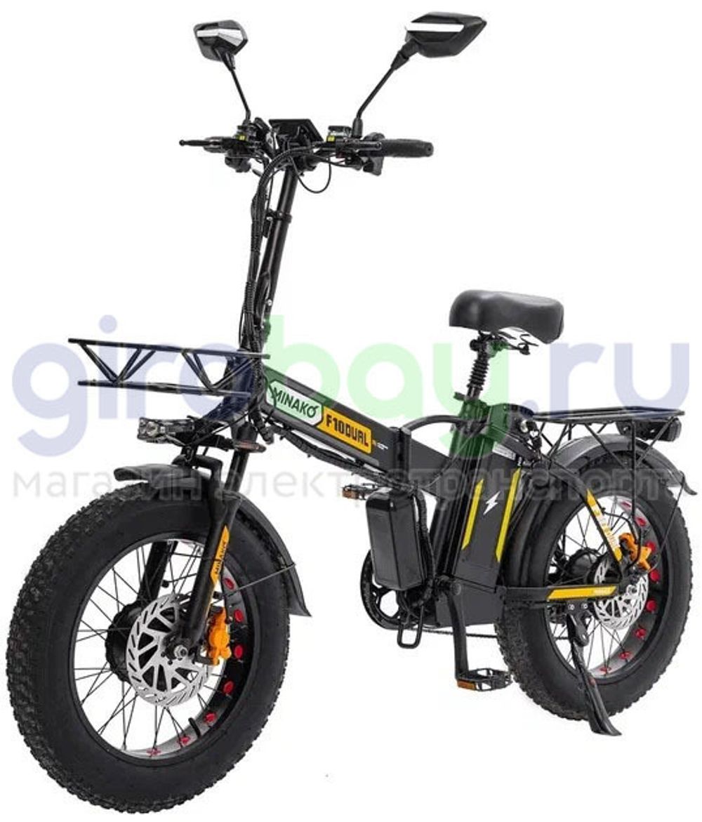 Электровелосипед Minako F10 Pro Dual 48V/20Ah (полный привод) 2025 года - Желтый обод Электровелосипед Minako F10 Pro Dual 48V/20Ah (полный привод) 2025 года - Желтый обод фото №1