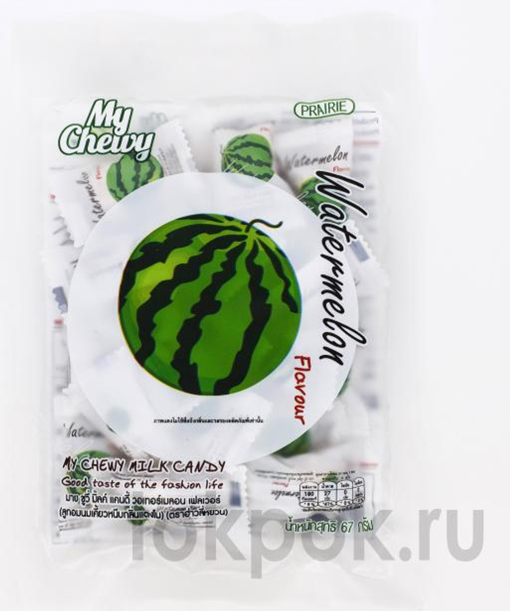 Жевательные молочные конфеты со вкусом арбуза My Chewy Milk Candy Watermelon flavour, 67 гр
