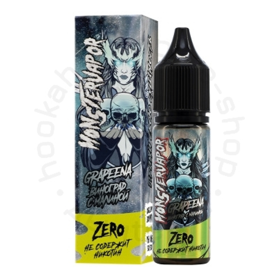 Жидкость MONSTERVAPOR GRAPEENA с ароматом винограда с малиной, 0 мг/см³, 30 мл. ZERO.
