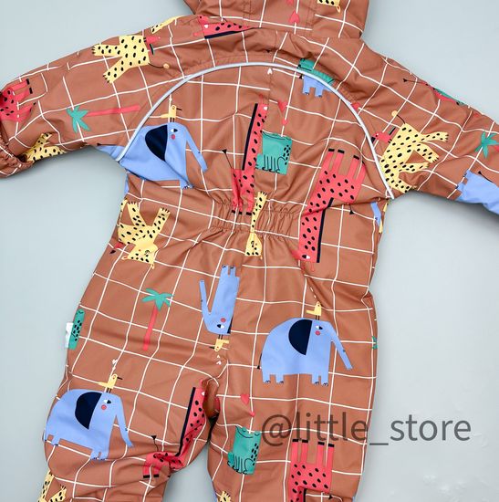 Комбинезон демисезонный "Звери на клетке" светлый терракот