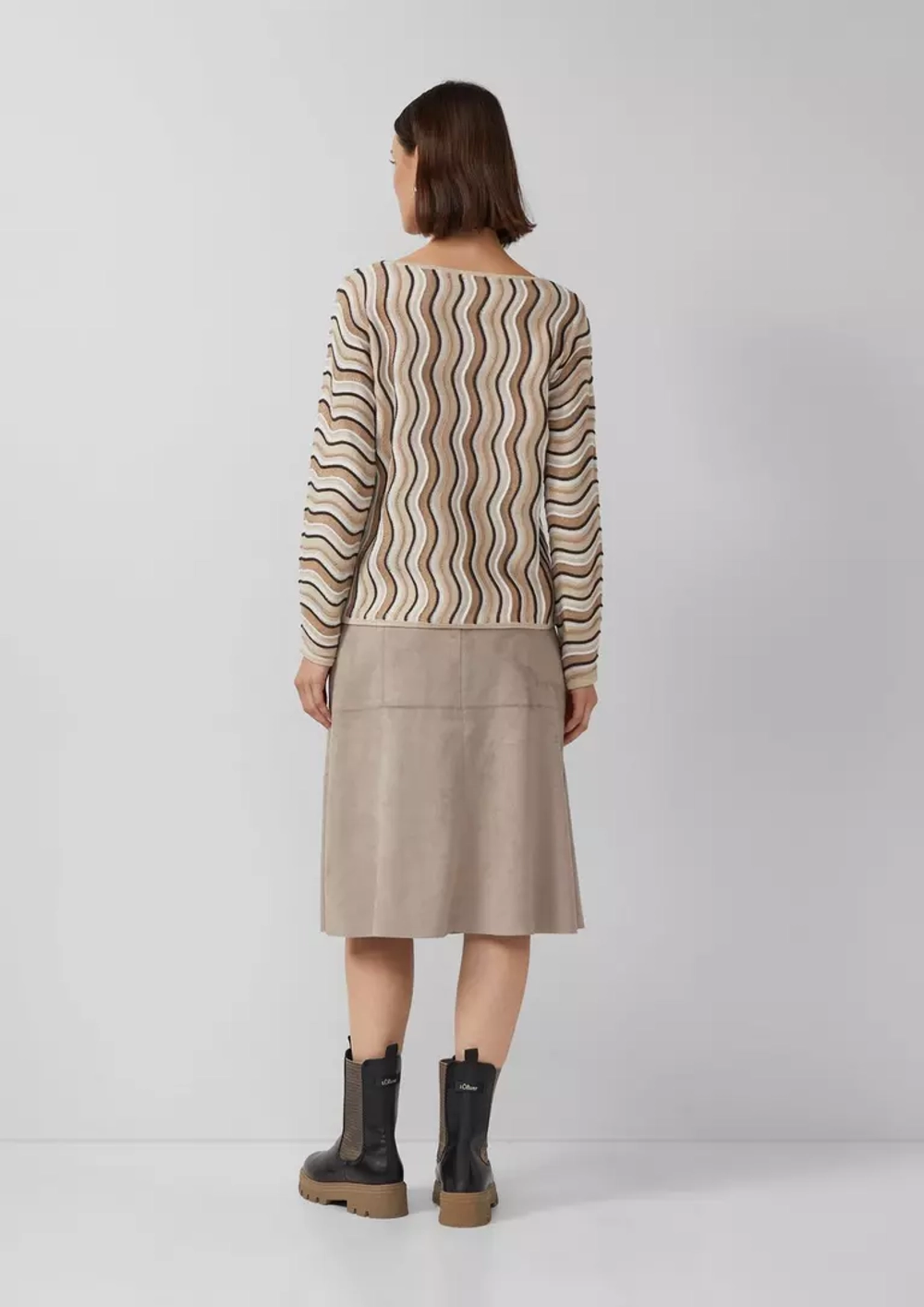 Легкий свитер тонкой вязки Relaxed Fit с рисунком волнистой текстуры Black Label