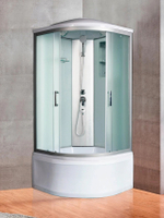 Душевая кабина RIVER  DESNA XL 100/44 MT 100х100 см,  матовое стекло, поддон высокий, крыша, увеличенная высота