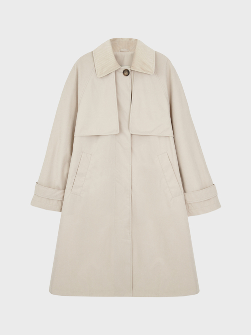 Тренч с вельветовым воротником