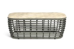 "Ницца" журнальный столик из искусственного ротанга, цвет серый