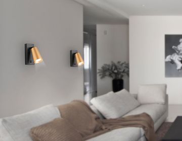 Настенный светильник с выключателем и сменной лампой 1*GU10 TA13142 BK/GD черный/золото Techno Spot Move Ambrella