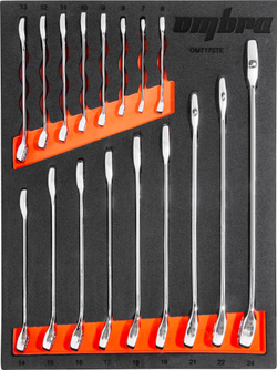 Набор ключей комбинированных 45444мм в EVA ложементе 280х375 мм, 17 предметов Ombra OMT17STE