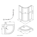 Душевое ограждение DIONRIA (100х100) стекло прозрачное, без поддона