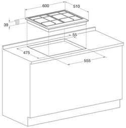 Встраиваемая газовая варочная панель Hotpoint-Ariston PCN 640 T (OW) R