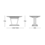 Стол обеденный Verona (120+40) дуб эвок прибрежный/глиняный серый