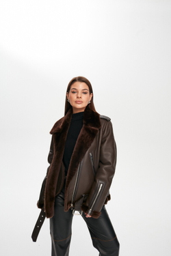 Дубленка шоколадная