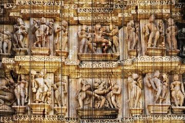 Панно из дерева Erotic Sculptures At Vishvanat