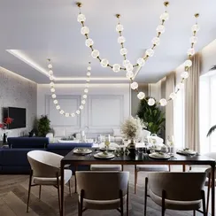 5008/80L L-VISION ODL23 575 золотой/прозрачный/металл/акрил Подвес бусы LED 80W 4000K 4400лм CRYSTAL