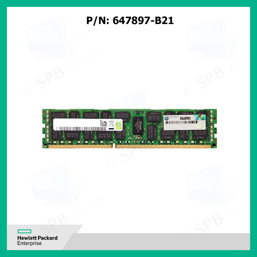 Модуль памяти HP 8 ГБ (1x8 ГБ) Dual Rank x4 PC3L-10600 (DDR3-1333) Reg CAS-9 LP (664690-001) (647897-B21)