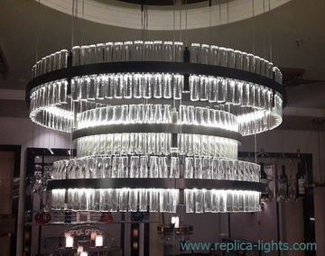 replica Baroncelli Crono LED 3 ring chrome Pendant by Baroncelli
